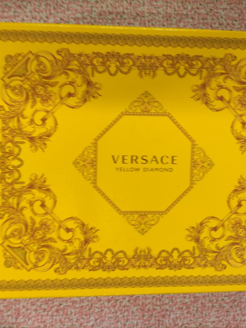 Versace Yellow Diamond Empty Gift Box Rigid Yellow Gold Baroque Storage Display